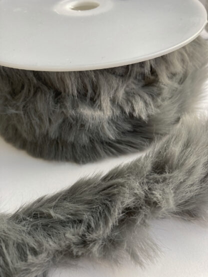 Mid Grey Faux Fur Trimming / Piping with Flange